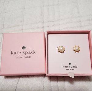 Kate Spade Flying Colors Cream Stud Earrings
